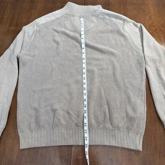 Tommy Bahama Coastal Shores 1/2 Zip Sweater Gray Knit 100% Cotton Size Large - Picture 11 of 11